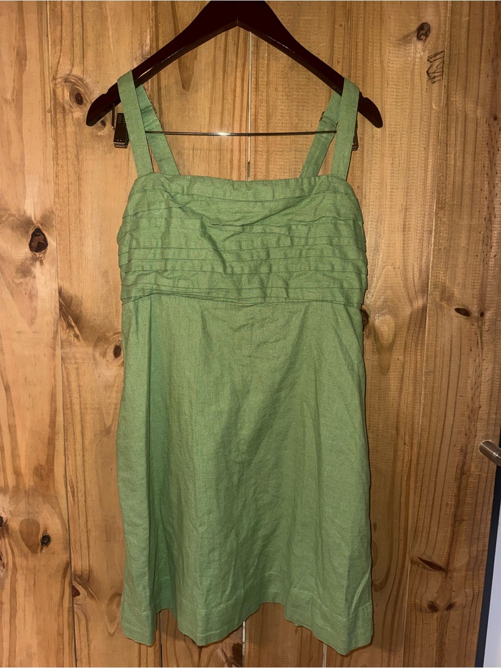 Abercrombie & Fitch Light Green Pleated Bust Mini Dress